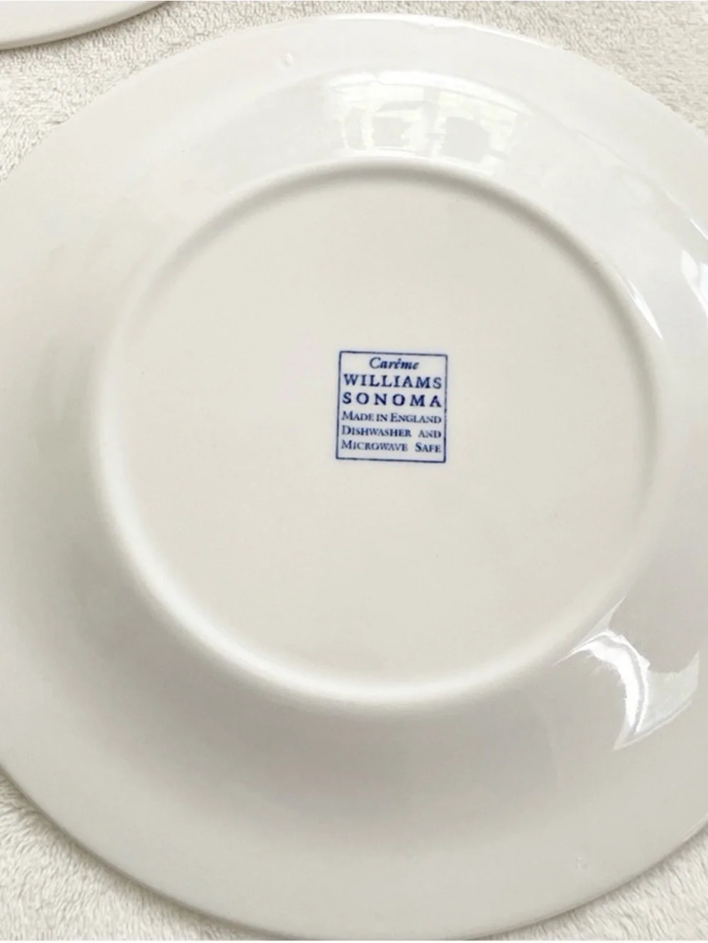 Williams Sonoma Carême Dessert Plates Set of 3 Blue White Made in England